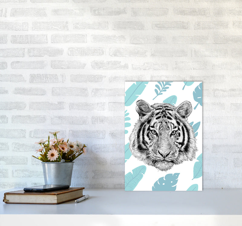 Tropical Tiger Animal Art Print by Seven Trees Design A3 Black Frame
