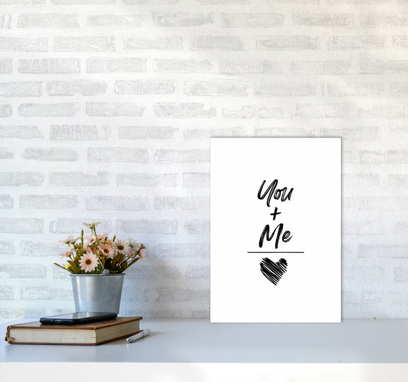 You And Me Quote Art Print by Seven Trees Design A3 Black Frame