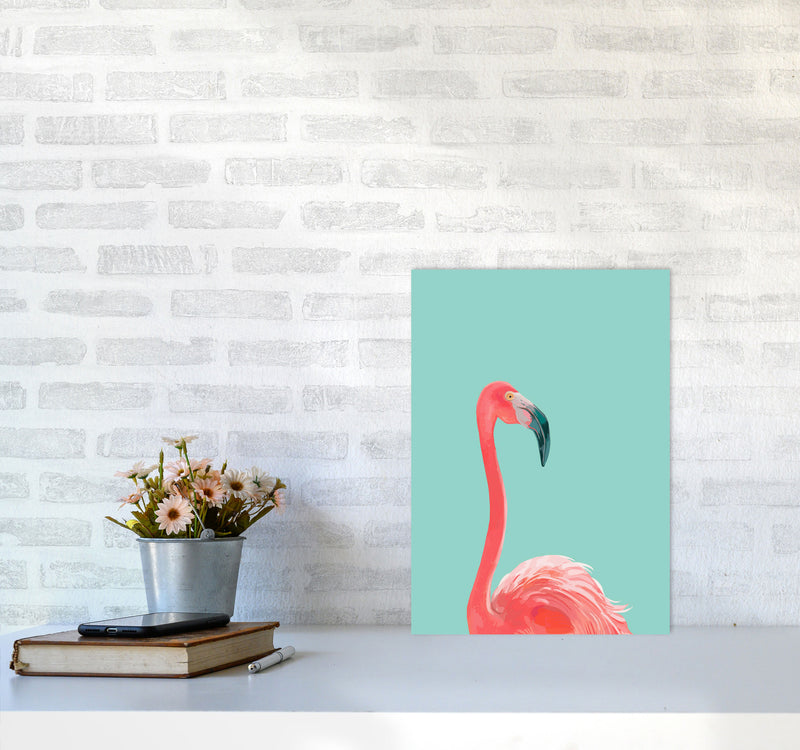 Flamingo In The Sky Art Print by Seven Trees Design A3 Black Frame