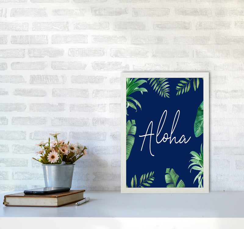Aloha Botanical Art Print by Seven Trees Design A3 Oak Frame