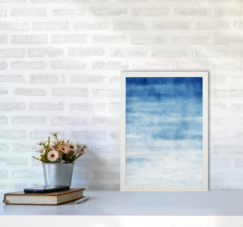 Abstract Blue Art Print by Seven Trees Design A3 Oak Frame