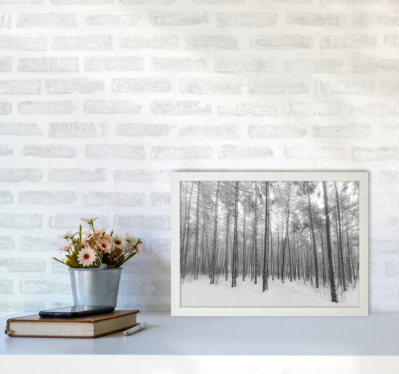 Let it snow forest Art Print by Seven Trees Design A3 Oak Frame
