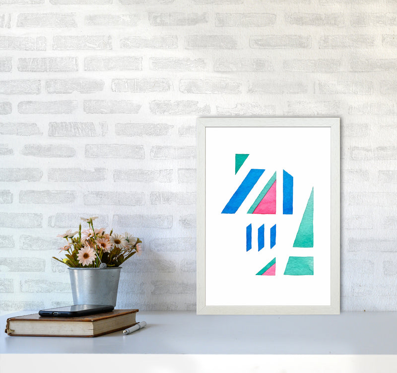Modern Abstract Watercolor Art Print by Seven Trees Design A3 Oak Frame