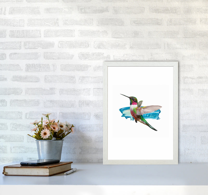 Modern Humingbird II Art Print by Seven Trees Design A3 Oak Frame