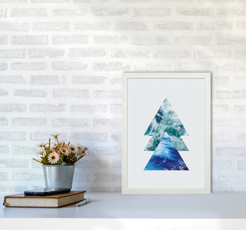 Ocean Triangles Art Print by Seven Trees Design A3 Oak Frame