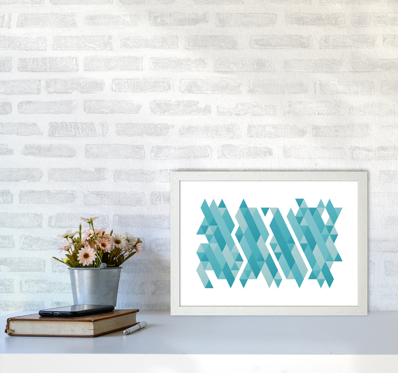 Pieces Of Mountains Abstract Art Print by Seven Trees Design A3 Oak Frame