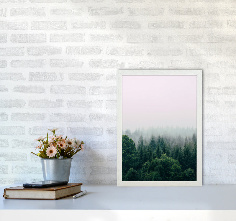 The Fog And The Forest I Photography Art Print by Seven Trees Design A3 Oak Frame