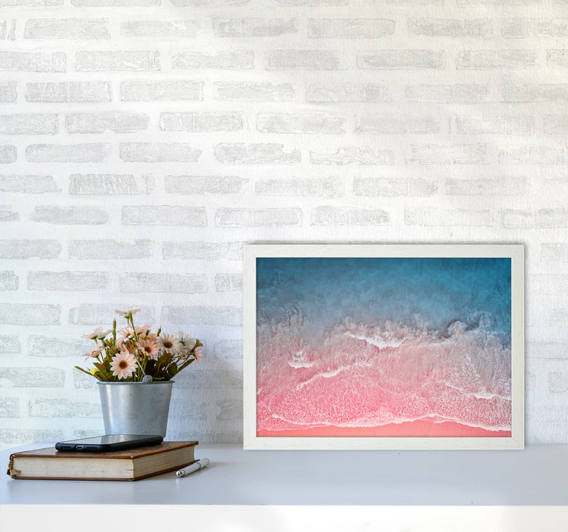 The Pink Ocean Photography Art Print by Seven Trees Design A3 Oak Frame