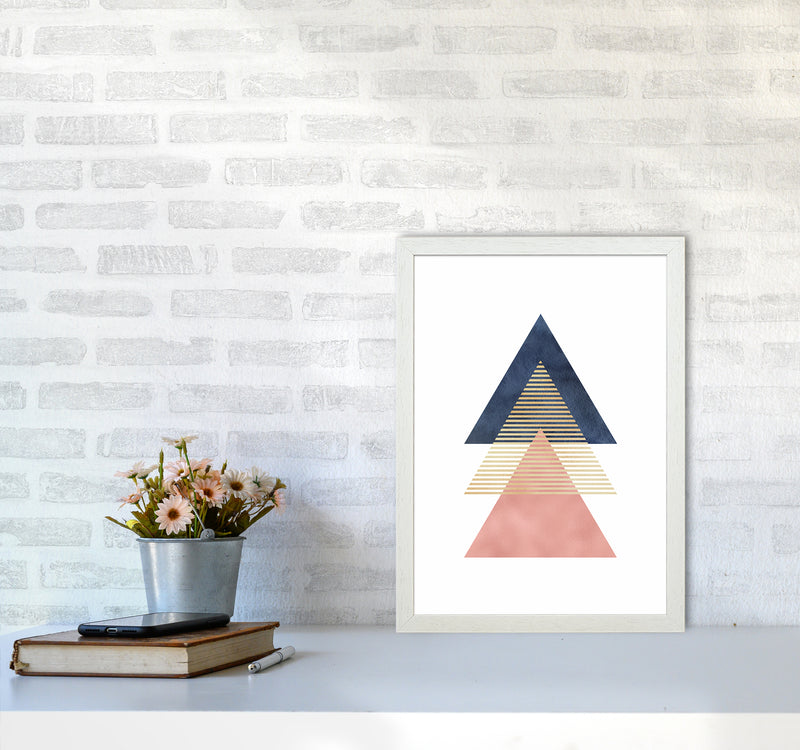 The Triangles Art Print by Seven Trees Design A3 Oak Frame