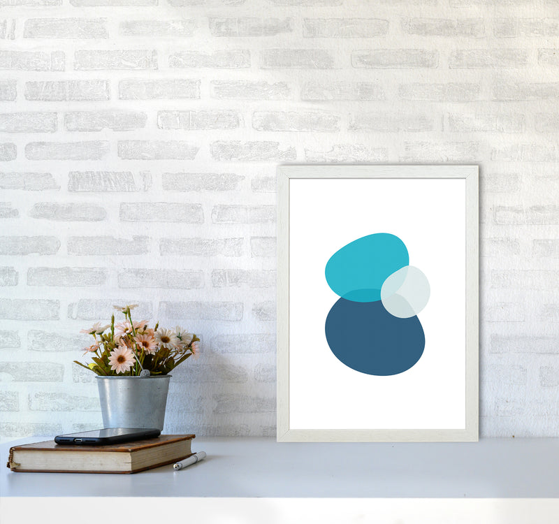 Three Stones Abstract Art Print by Seven Trees Design A3 Oak Frame