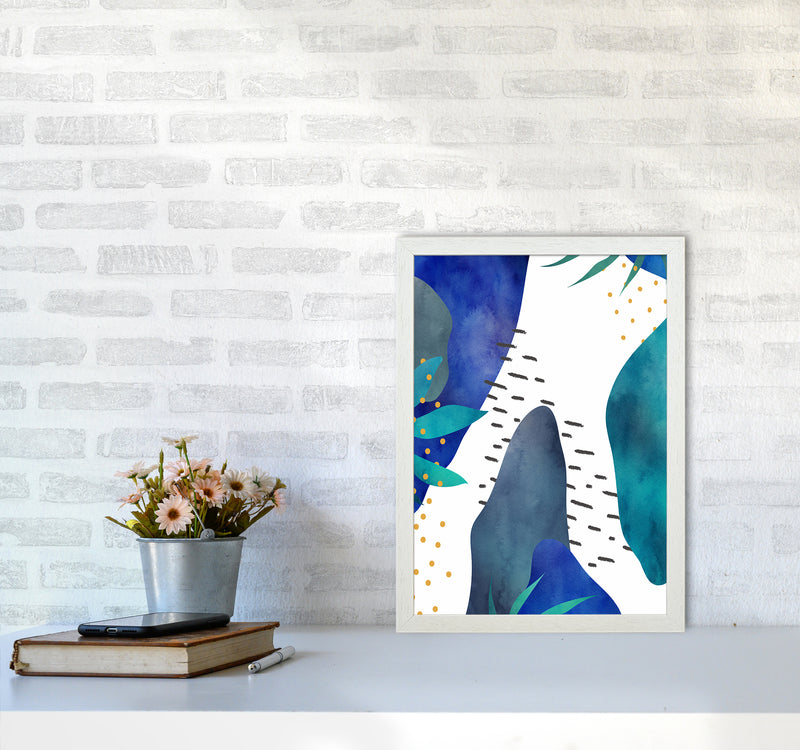 Watercolor Abstract Jungle Art Print by Seven Trees Design A3 Oak Frame