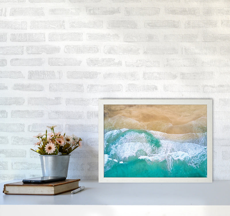 Waves From The Sky Landscape Art Print by Seven Trees Design A3 Oak Frame
