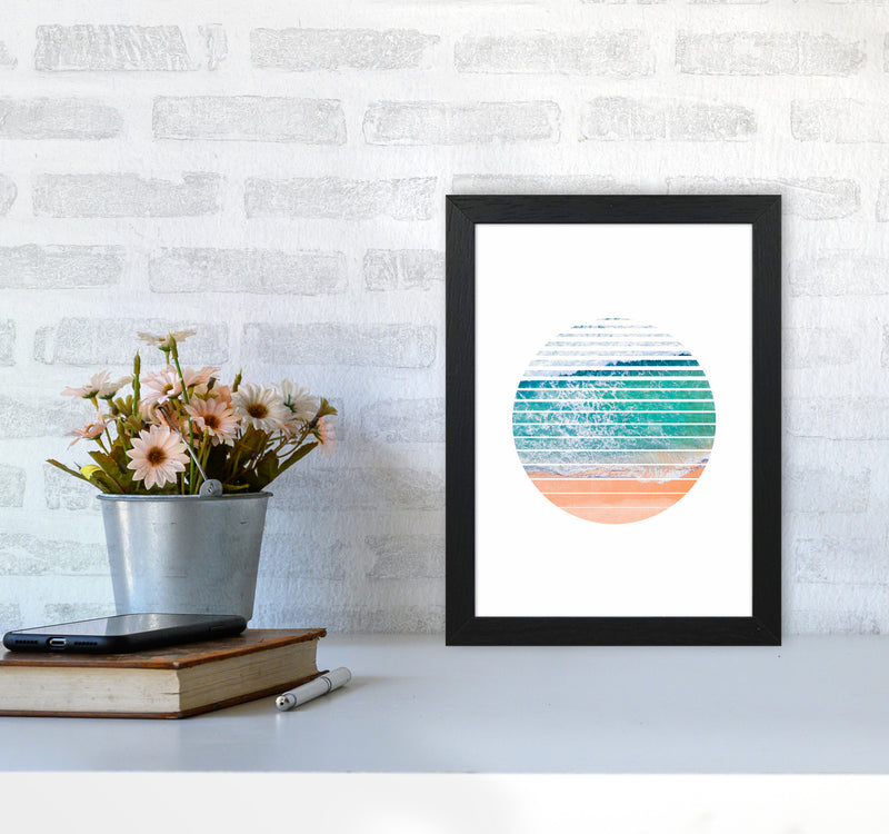 Geometric Ocean Art Print by Seven Trees Design A4 White Frame