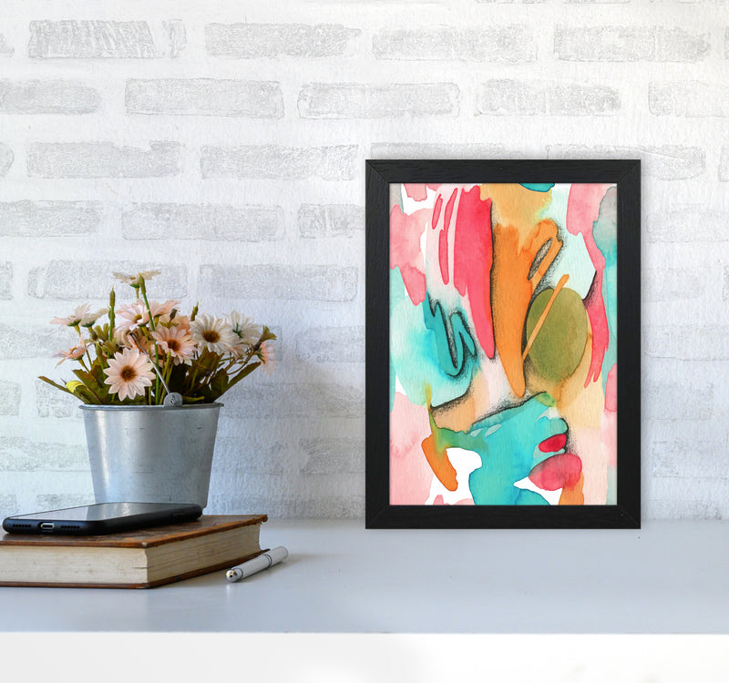 Abstract Watercolor Art Print by Seven Trees Design A4 White Frame