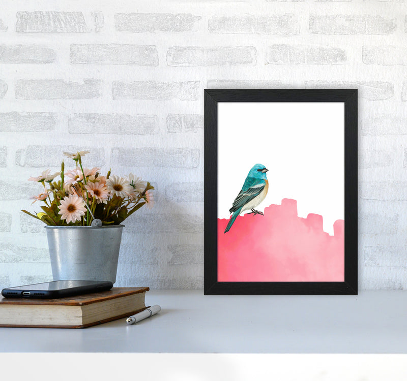 Bird Pink Art Print by Seven Trees Design A4 White Frame