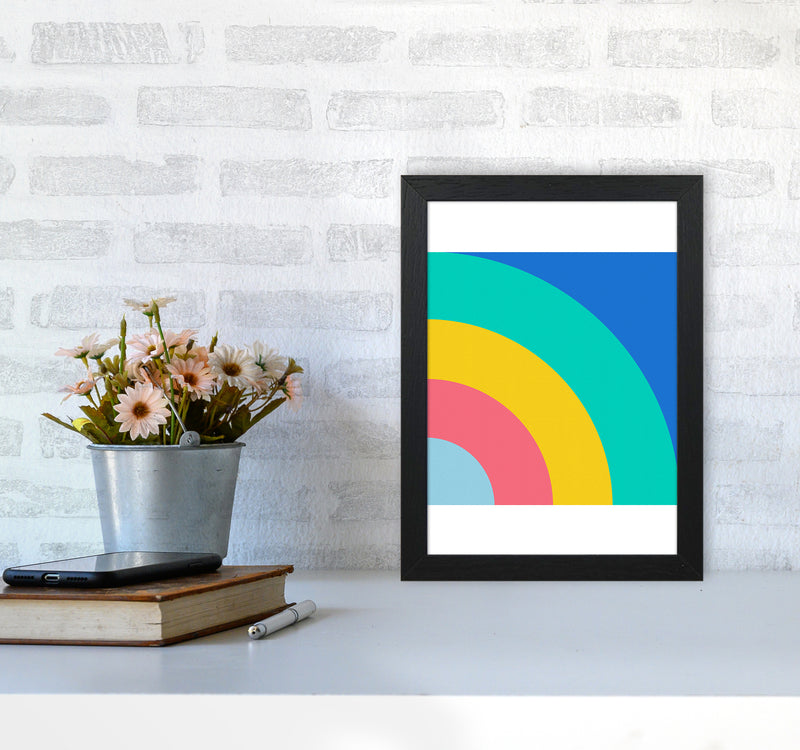 Happy shapes II Rainbow Art Print by Seven Trees Design A4 White Frame