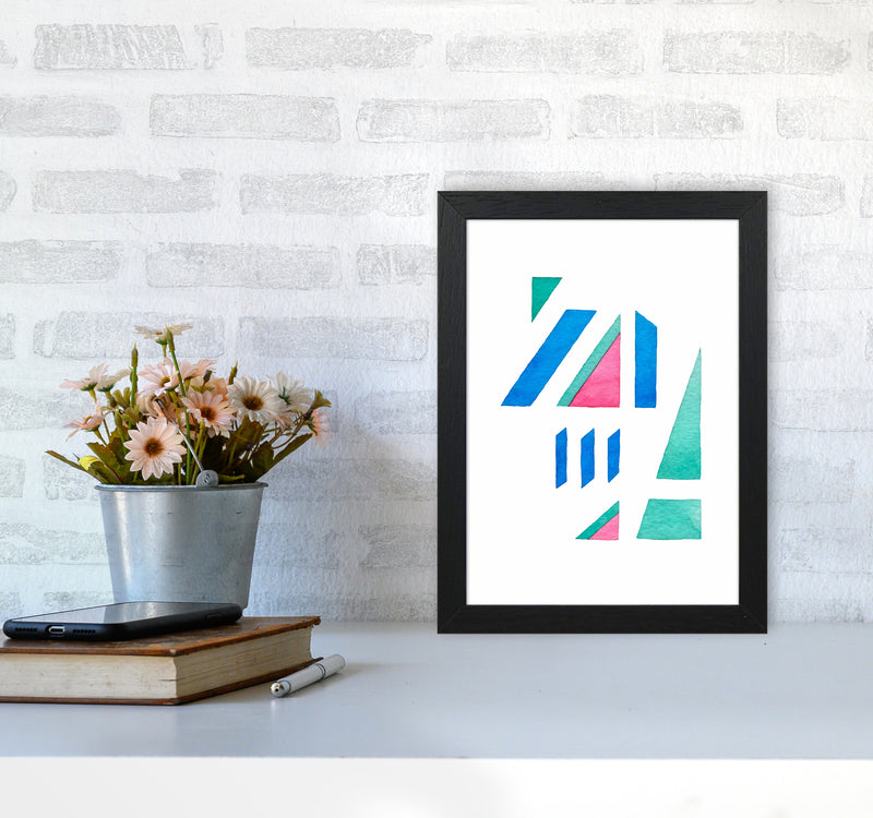 Modern Abstract Watercolor Art Print by Seven Trees Design A4 White Frame