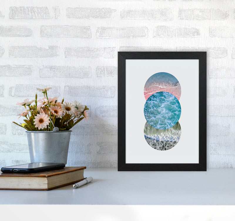 Ocean Circles Art Print by Seven Trees Design A4 White Frame