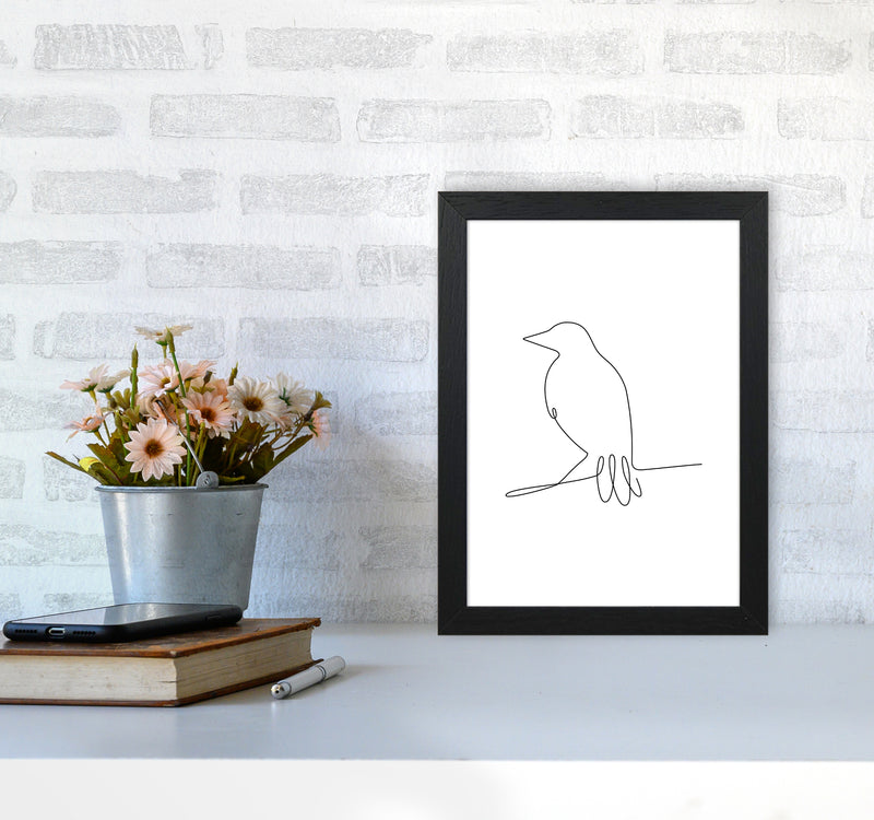 One Line Bird II Art Print by Seven Trees Design A4 White Frame