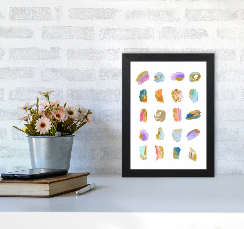 Painting Strokes Abstract Art Print by Seven Trees Design A4 White Frame