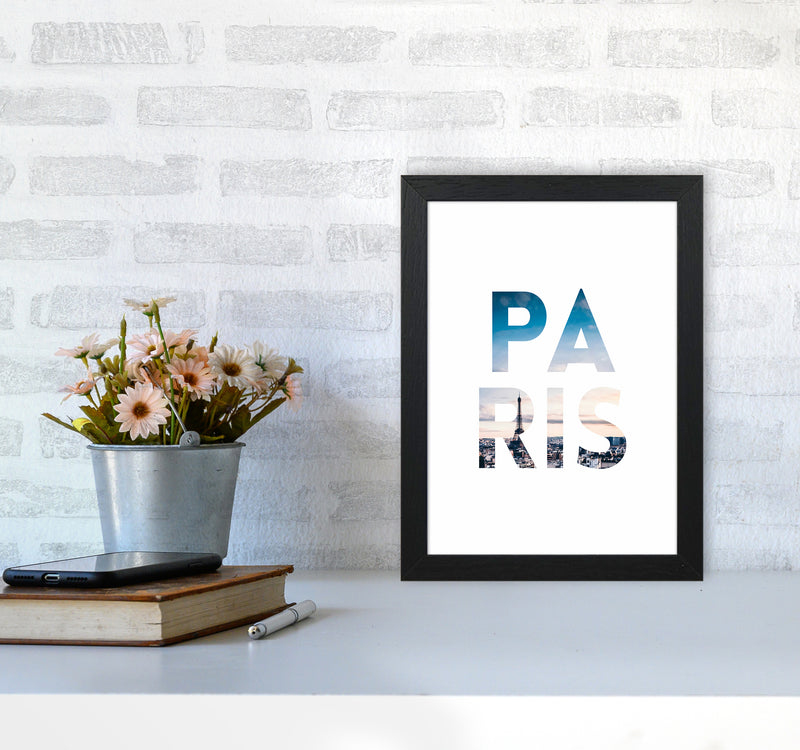 Paris Collage Letters Art Print by Seven Trees Design A4 White Frame