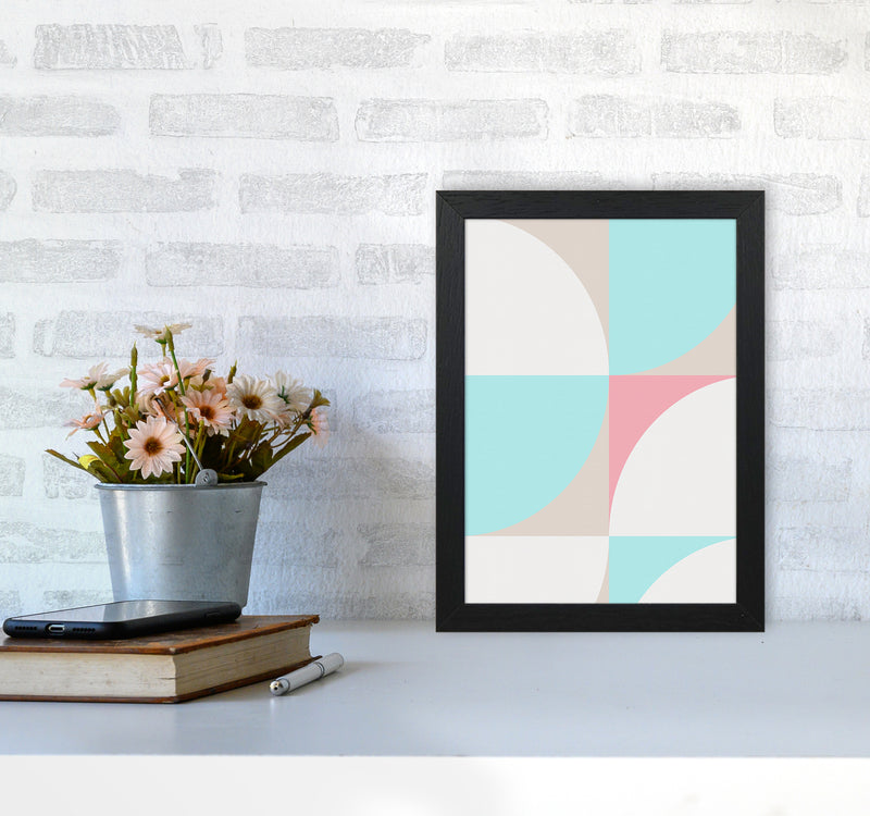 Scandinavian Shapes I Abstract Art Print by Seven Trees Design A4 White Frame