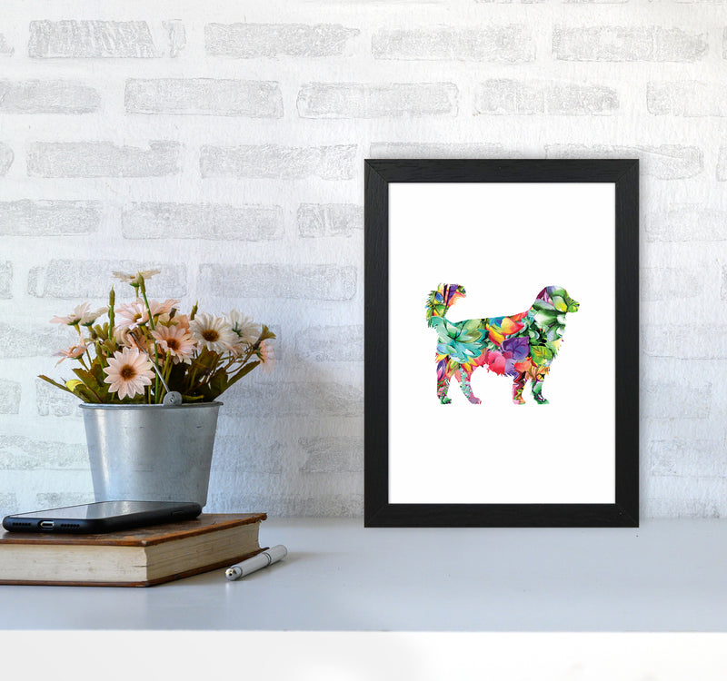 Succulents Dog Animal Art Print by Seven Trees Design A4 White Frame