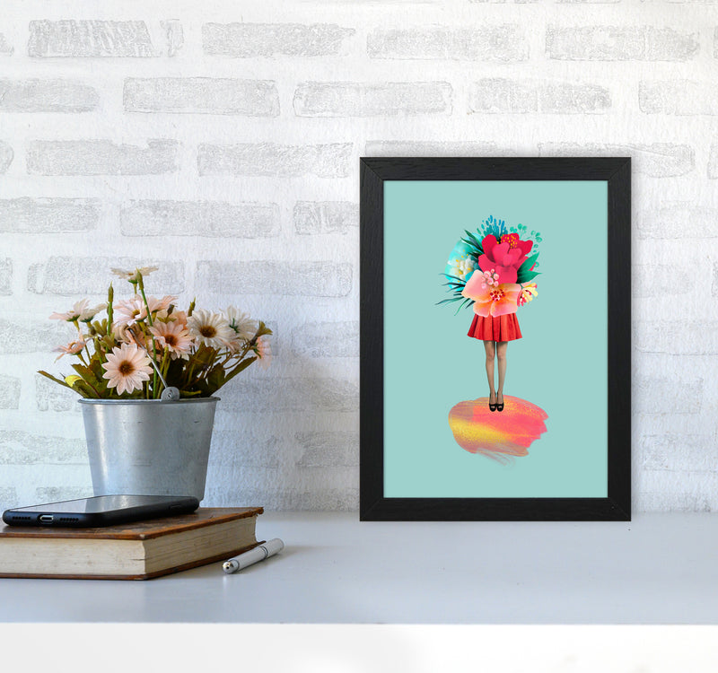 The Floral Girl Art Print by Seven Trees Design A4 White Frame
