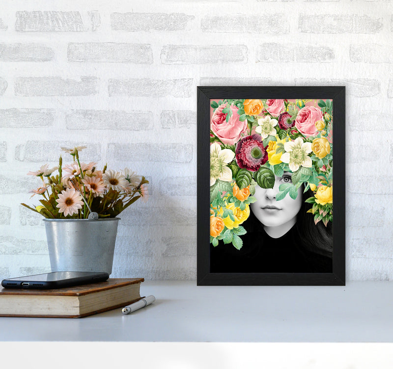 The Girl And The Flowers II Art Print by Seven Trees Design A4 White Frame