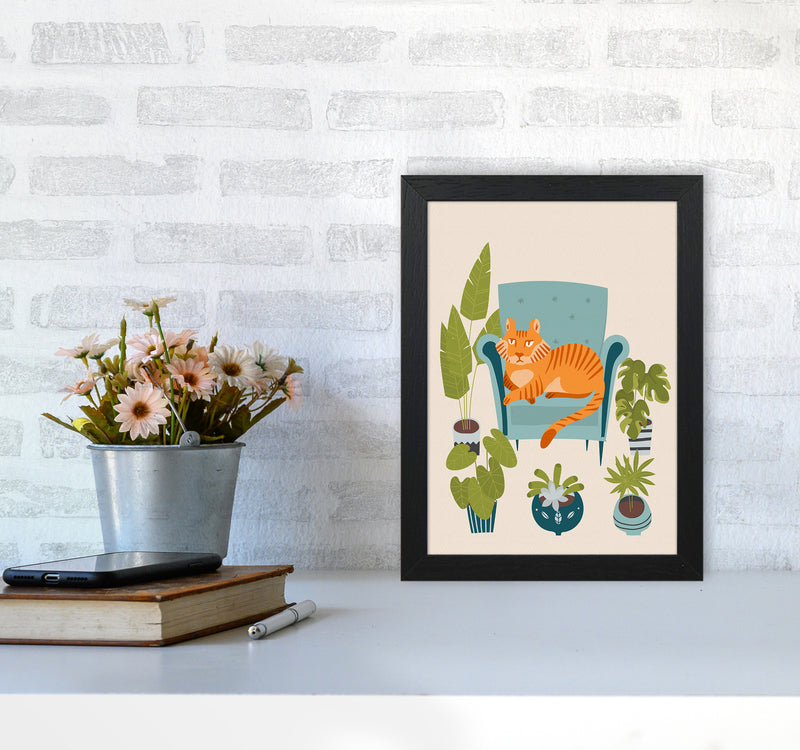 The Tiger of the city Art Print by Seven Trees Design A4 White Frame