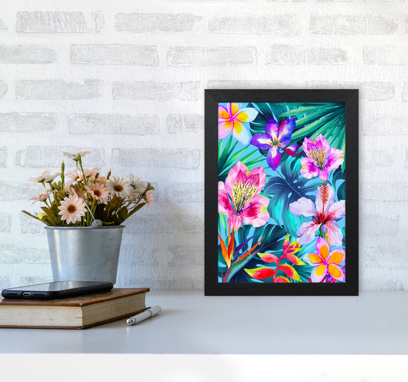 The Tropical Flowers Art Print by Seven Trees Design A4 White Frame