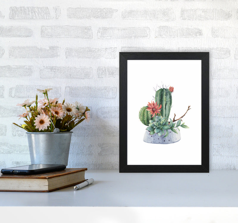 The Watercolor Cactus Art Print by Seven Trees Design A4 White Frame