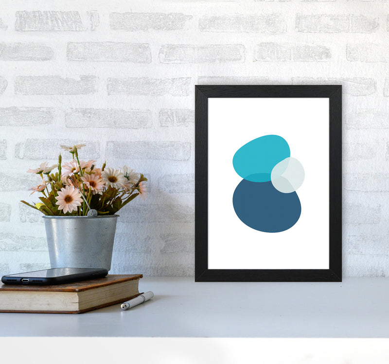 Three Stones Abstract Art Print by Seven Trees Design A4 White Frame