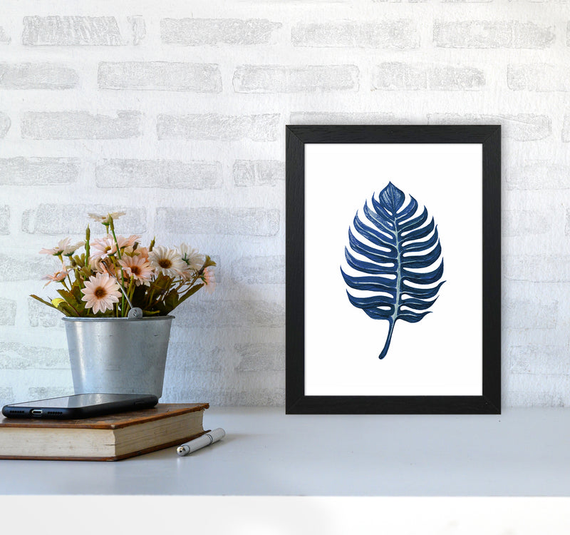 Watercolor Blue Leaf II Art Print by Seven Trees Design A4 White Frame