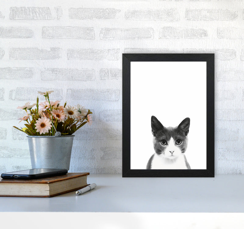 Watercolor Cat Art Print by Seven Trees Design A4 White Frame