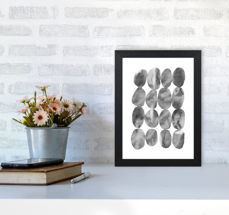 Watercolor Grey Stones Art Print by Seven Trees Design A4 White Frame