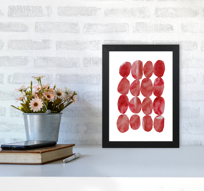 Watercolor Red Stones Art Print by Seven Trees Design A4 White Frame