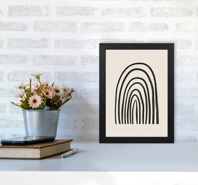 Black Watercolor Rainbow Art Print by Seven Trees Design A4 White Frame