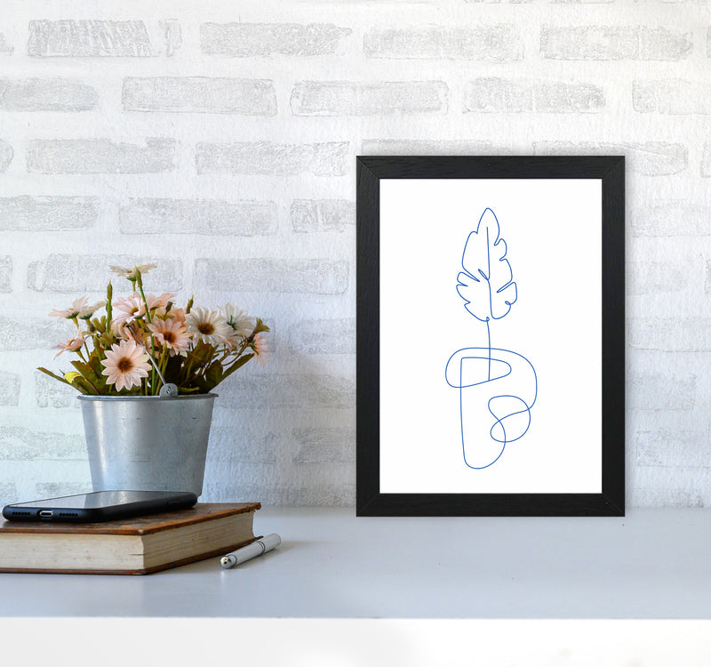 One Line Botanical Art Print by Seven Trees Design A4 White Frame