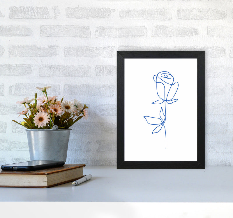 One Line Flower Art Print by Seven Trees Design A4 White Frame
