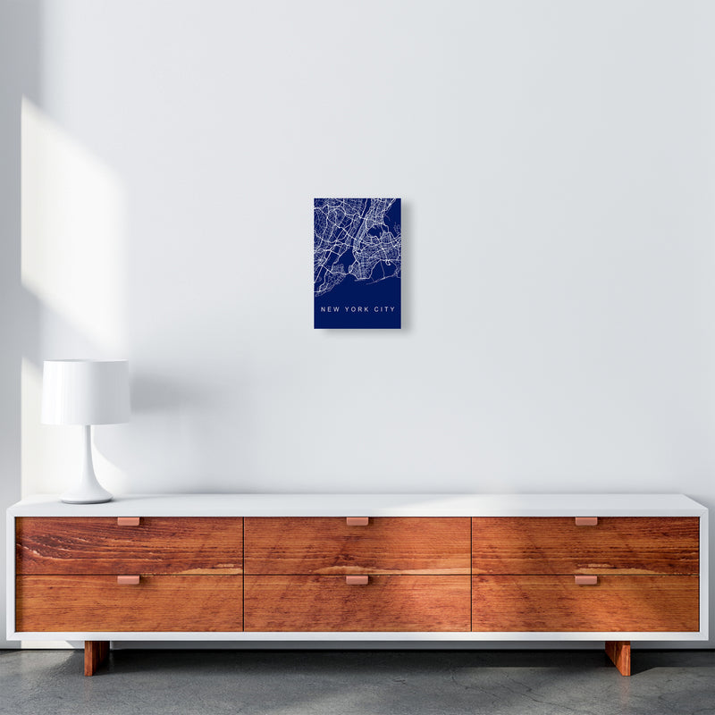 NYC Streets Blue Map Art Print by Seven Trees Design A4 Canvas