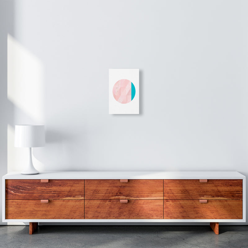 Pink Marble Circle II Abstract Art Print by Seven Trees Design A4 Canvas