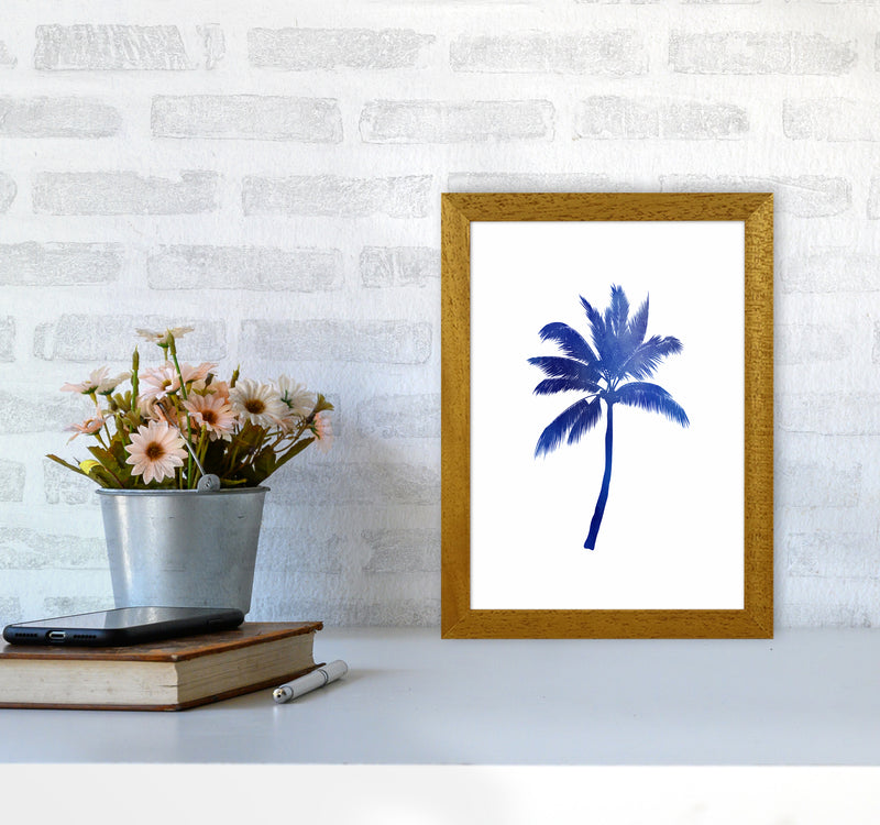 Blue Palm Tree Art Print by Seven Trees Design A4 Print Only