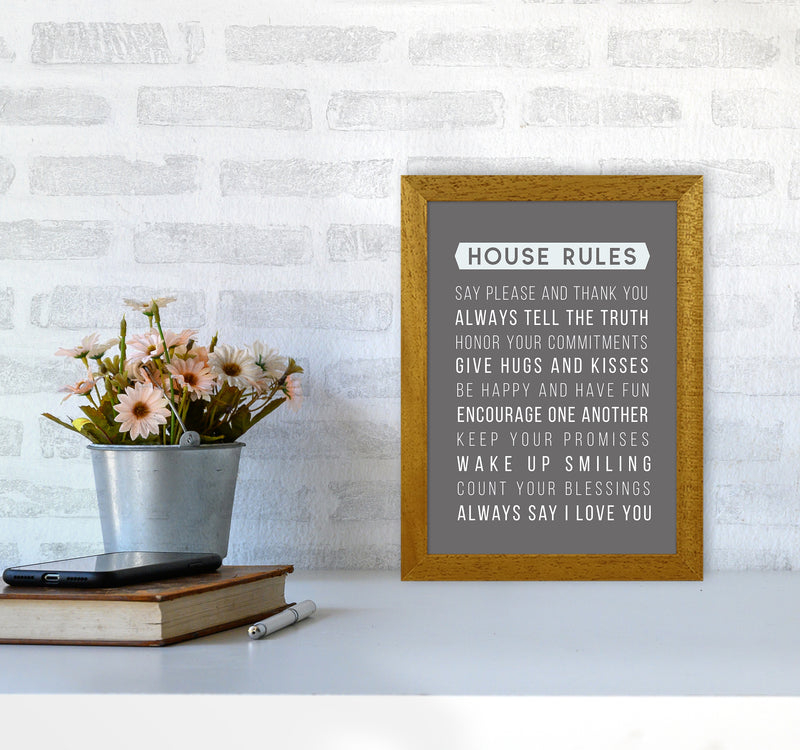 House Rules Quote Art Print by Seven Trees Design A4 Print Only