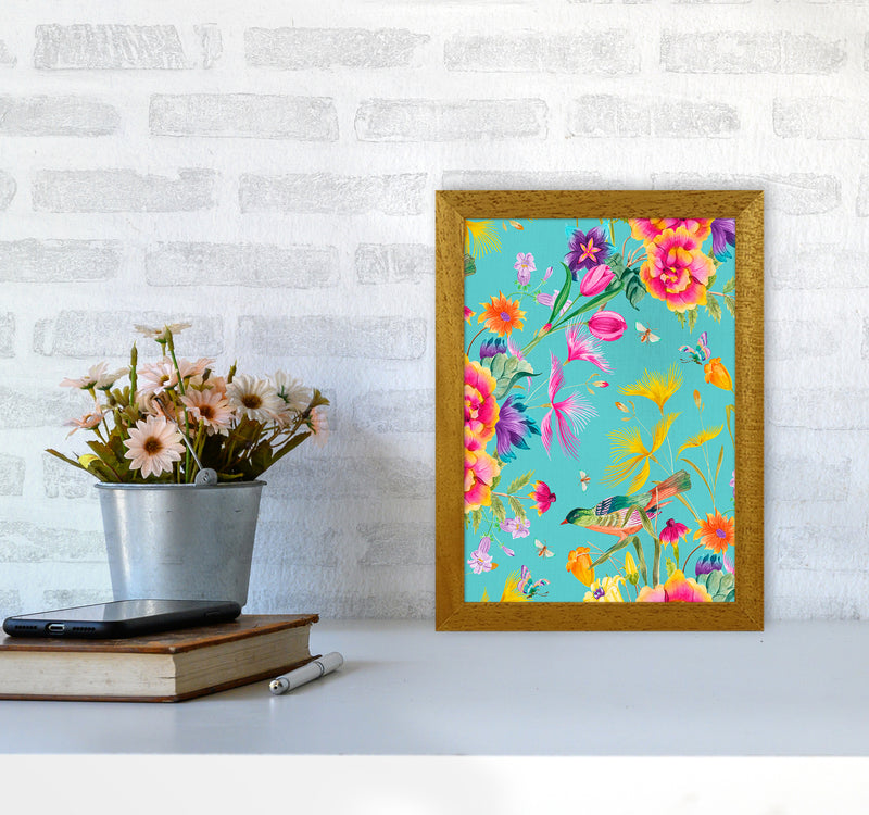Spring Joy in blue Floral Art Print by Seven Trees Design A4 Print Only