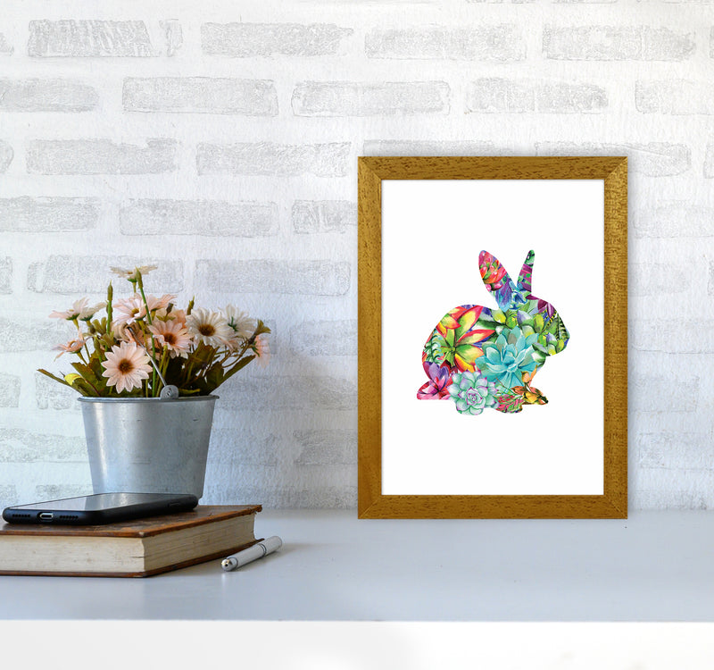 Succulents Bunny Animal Art Print by Seven Trees Design A4 Print Only