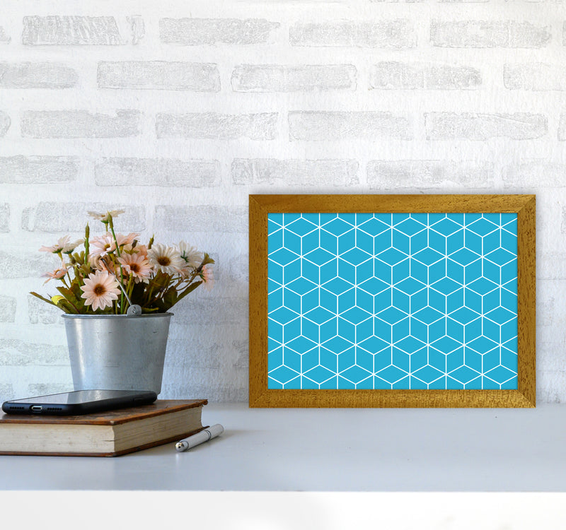 The Blue Cubes Art Print by Seven Trees Design A4 Print Only
