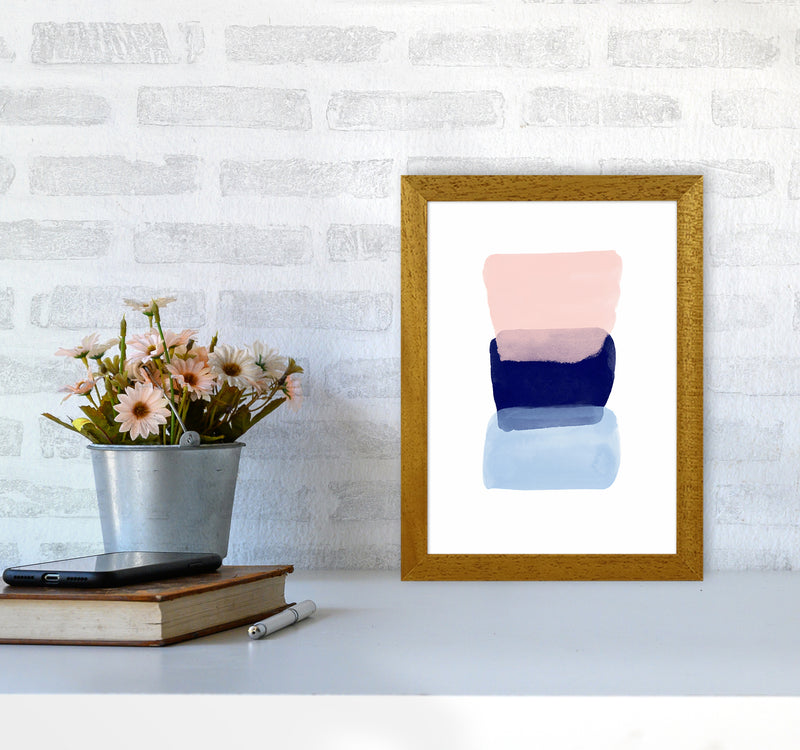 Three Colors Strokes Abstract Art Print by Seven Trees Design A4 Print Only