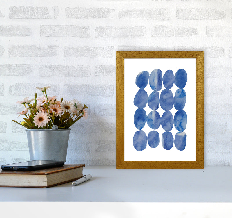 Watercolor Blue Stones Art Print by Seven Trees Design A4 Print Only