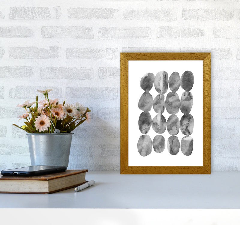 Watercolor Grey Stones Art Print by Seven Trees Design A4 Print Only